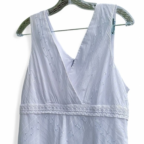 🦋EUC Rabbit Rabbit Rabbit White Cotton Eyelet Lace Sleeveless Summer Dress SZ16 - Picture 3 of 12